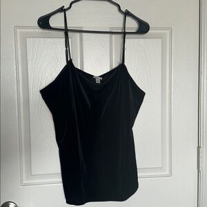 A New Day Black velvet spaghetti strap tank top perfect condition
